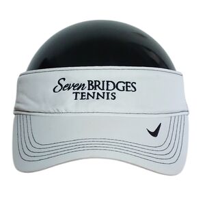 Nike Dri-FIT Ace tennis visor with "Seven Bridges Tennis WHT